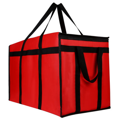 Picture of Extra large XXXL Insulated Food Delivery Bag Cooler Bags Keep Food Warm Catering Therma for doordash Catering Cooler Bags Keep Food Warm Catering Therma Catering Shopper hot XXXL warming RED Pizza