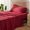 Picture of Bedsure Twin XL Sheet Set Dorm Bedding, Cooling Sheets with Rayon Derived from Bamboo, Deep Pocket Fits Up to 16", Silky Soft and Breathable Extra Long Twin Sheets, Burgundy