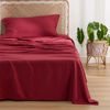 Picture of Bedsure Twin XL Sheet Set Dorm Bedding, Cooling Sheets with Rayon Derived from Bamboo, Deep Pocket Fits Up to 16", Silky Soft and Breathable Extra Long Twin Sheets, Burgundy