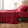 Picture of Bedsure Twin XL Sheet Set Dorm Bedding, Cooling Sheets with Rayon Derived from Bamboo, Deep Pocket Fits Up to 16", Silky Soft and Breathable Extra Long Twin Sheets, Burgundy