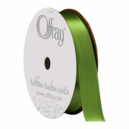 Picture of Berwick Offray 808465 5/8" Wide Single Face Satin Ribbon, Kiwi Green, 6 Yds
