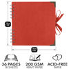 Picture of Bstorify Square Scrapbook Photo Albums 36 Pages (7 x 7 Inch) Red Thick Paper, Hardcover, Metal Corners, Ribbon Closure - Ideal for Your Scrapbooking Albums, Art & Craft Projects (Red, 7 x 7 Inch)