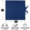 Picture of Bstorify 10 x 10 Inches Scrapbook Album 70 Pages Blue Thick Kraft Paper Corner Protectors, Ribbon Closure - Ideal for Your Scrapbooking, Art & Craft Projects (Blue, 10 x 10 Inch)