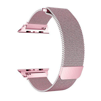 Picture of BRG for Apple Watch Band 38mm, Stainless Steel Mesh Milanese Loop with Adjustable Magnetic Closure Replacement iWatch Band for Apple Watch Series 3 2 1 (Rose Gold)