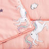 Picture of Wake In Cloud - Unicorn Nap Mat, with Removable Pillow for Kids Toddler Boys Girls Daycare Preschool Kindergarten Sleeping Bag, White Unicorns Printed on Pink, 100% Microfiber