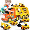 Picture of Bennol Toy Car Trucks for Boys 1 2 3 4 5 Years Old, Construction Carrier Transport Toy Trucks for Boys Age 1-2 2-3, Toy Vehicle Trucks with Sound Light, Toddler Boy Toys for Kids