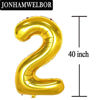 Picture of 20 Number Balloons Gold Big Jumbo Giant Big Large Number 20 Foil Mylar Balloons for Women Men 20th Birthday Party 20 Anniversary Decorations Supplies