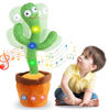 Picture of Kids Adjust Volume Dancing Talking Cactus Toys for Baby Boys and Girls, Singing Record Repeating What You Say Sunny Cactus Toy Electronic Light Up Plush Toy with 120 English Songs for Home Decor