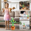 Picture of Kids Adjust Volume Dancing Talking Cactus Toys for Baby Boys and Girls, Singing Record Repeating What You Say Sunny Cactus Toy Electronic Light Up Plush Toy with 120 English Songs for Home Decor