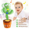 Picture of Kids Adjust Volume Dancing Talking Cactus Toys for Baby Boys and Girls, Singing Record Repeating What You Say Sunny Cactus Toy Electronic Light Up Plush Toy with 120 English Songs for Home Decor