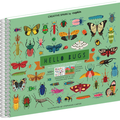 Picture of Hello Bugs & Insects Sticker + Coloring Book (500+ Stickers & 12 Scenes) by Cupkin - Side by Side Kids Activity Books Ages 6-8 - Sticker Books for Kids 2-4 - Great for Older Boys & Girls 4-8 or 8-10