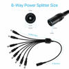 Picture of ZOSI DC 1 Female to 8 Male Output Power Splitter Cable Y Adapter For CCTV Accessories Black