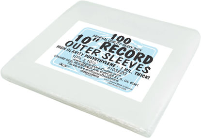 Picture of 100 Plastic Outer Sleeves for 10" Vinyl Records #10SE03 - High Clarity - Protect the Record Jacket & Protect Against Dust! 3 MIL THICK! (Albums / Outersleeves)