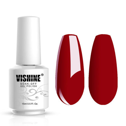 Picture of Vishine Gelpolish Lacquer Shiny Color Soak Off UV LED Gel Nail Polish Professional Manicure Red(1539)