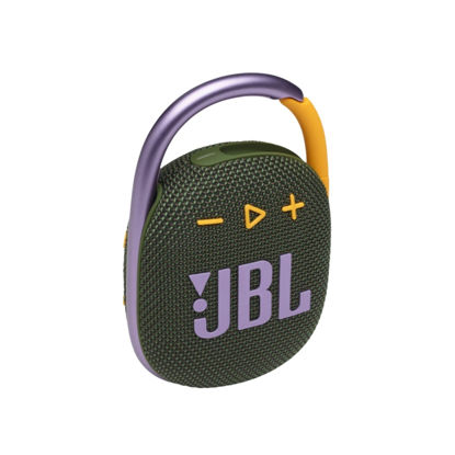 Picture of JBL Clip 4: Portable Speaker with Bluetooth, Built-in Battery, Waterproof and Dustproof Feature - Green (Renewed)