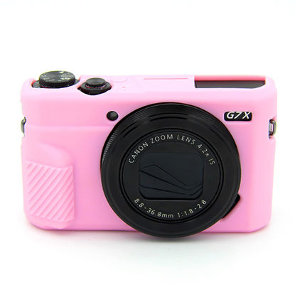 Picture of Easy Hood G7X Mark II Case G7X Mark III Case G7X Camera Silicone Case,Soft Silicone Protective Cover for Canon Powershot G7X Mark III DSLR Camera(Pink)