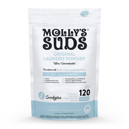 Picture of Molly's Suds Original Laundry Detergent Powder | Natural Laundry Detergent Powder for Sensitive Skin | Earth-Derived Ingredients, Stain Fighting | 120 Loads (Eucalyptus)