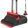 Picture of kelamayi Broom and Dustpan Set for Home, Combo for Office, Stand Up Broom and Dustpan (Black&Red)