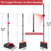 Picture of kelamayi Broom and Dustpan Set for Home, Combo for Office, Stand Up Broom and Dustpan (Black&Red)