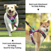 Picture of PoyPet No Pull Dog Harness, No Choke Front Lead Dog Reflective Harness, Adjustable Soft Padded Pet Vest with Easy Control Handle for Small to Large Dogs(Pink - LED-M)