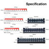 Picture of MILAPEAK Terminal Block and Strip - 6 Sets 8/10/12 Positions 600V 25A Dual Row Wire Screw Terminal Strip Block with Cover + 400V 25A Pre-Insulated Terminals Barrier Strips Jumpers (Black & Red)