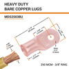 Picture of SELTERM 2pcs 250 MCM 3/8" Stud Copper Wire Lugs, Battery Lugs, Ring Terminals, Battery Cable Ends, 250 kcmil Ring Terminal Connectors, UL Heavy Duty Bare Copper Eyelets Battery Terminal Connectors