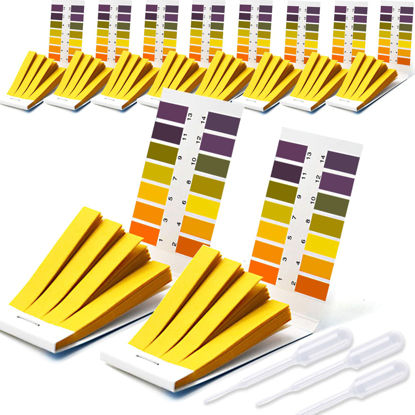 Picture of Litmus PH Test Strips 800 Strips, Professional Universal pH.1-14 Test Paper with Storage case & Test Droppers, for Teaching, Student, Chemistry Experiment, Saliva Urine Water Soil & Diet pH Monitoring