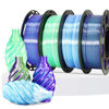 Picture of MIKA3D Dual Color Silk PLA 1.75mm 3D Printer Filament Bundle, 4 Spools Pack 2 Color in 1 PLA, Silk Blue Purple, Silk White Green, Silk White Blue, Silk Green Purple, 3D Printing PLA 250g X 4 Spools