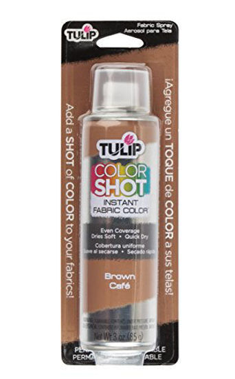 TULIP Color Shot Instant Spray Fabric Color 3Oz Brown, 3 x 3 (34965)