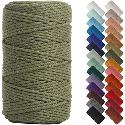 Picture of NOANTA Olive Green Macrame Cord 4mm x 109yards, Colored Macrame Rope, Cotton Rope Macrame Yarn, Colorful Cotton Craft Cord for Wall Hanging, Plant Hangers, Crafts, Knitting