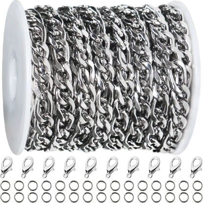  Jishi 33ft Rope Chain 2.5mm Silver Stainless Steel Twisted  Helix Links, Jewelry Necklace Making Supplies, DIY Bracelets Earrings Craft  Findings, Metal Rope Link Chain Roll w/Lobster Clasps, Jump Rings : Arts