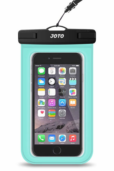 Picture of JOTO Universal Waterproof Phone Pouch Cellphone Dry Bag Case Compatible with iPhone 14 13 12 11 Pro Max Mini Xs XR X 8 7 6S Plus SE, Galaxy S21 S20 S10 Plus Note 10+ 9, Pixel 4 XL up to 7" -Green