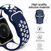 Picture of EXCHAR Sport Band Compatible with Apple Watch Band 44mm Series 5/4 Breathable Soft Silicone Replacement Wristband Women and Men for iWatch 42mm Series 3/2/1 Nike+ All Various Styles M/L Blue-White