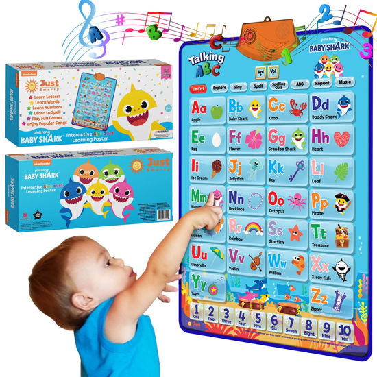 Picture of Baby Shark Alphabet & Number Learning Toys by Pinkfong, Educational Toddler Gift Set for Ages 1-3, Musical Mat, ABC Poster, Room Decor, Activities & Games, Baby Shark Toys for Boys & Girls Ages 2-4