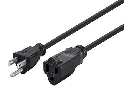 Picture of Monoprice 105296 1ft 16AWG Power Extension Cord Cable, 13A (NEMA 5-15P to NEMA 5-15R),Black - 13A