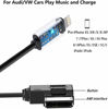 Picture of Car Audio Charging Adapter Cord Compatible with Apple iPhone 12 11 Xs Max XR X 8 7 6 for Audi A3/A4/A5/A6/A8/S4/S6/S8/TT, AMI MMI MDI Aux Interface Dongle for VW Tiguan CC Magotan