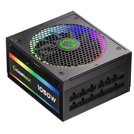 Picture of GAMEMAX 1050W ATX 3.0 & PCIE 5.0 Power Supply, 80+ Gold Certified, Addressable RGB with 5V Motherboard Sync, Fully Modular ATX Gaming Power Supply, 10 Year Warranty, RGB-1050