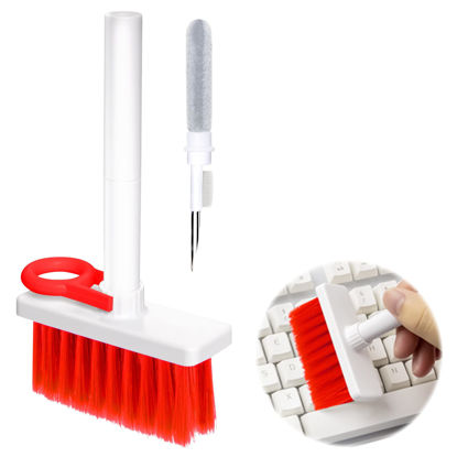 Picture of 2022 New Cleaner Kit for Keyboard Soft Brush 5 in 1 Multifunction Computer Cleaning Tools Kit with Keycap Puller(Red)