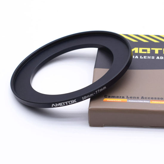 Picture of 58mm to 77mm Camera Filters Ring Compatible All 58mm Camera Lenses to 77mm UV CPL ND Filter Accessory and 77mm Lens Hood(58-77mm)