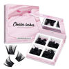 Picture of Lash Clusters 180 Pcs Cluster Lashes DIY Individual Lashes Fluffy Cluster Eyelash Extension Eyelash and Mirror 2 in 1 Easy to Apply at home Lashes (Into You-02,D-10-16mix)