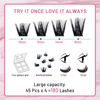 Picture of Lash Clusters 180 Pcs Cluster Lashes DIY Individual Lashes Fluffy Cluster Eyelash Extension Eyelash and Mirror 2 in 1 Easy to Apply at home Lashes (Into You-02,D-10-16mix)