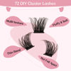 Picture of Lash Clusters, 72 Pcs Individual Lashes, Cluster DIY Lash Extension, Volume Eyelashes Look, Super Thin Band and Comfortable (Volume-02,D-8-16mix)