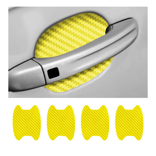 GetUSCart- 4PCS Car Door Handle Cup Stickers, Carbon Fiber Scratch Auto  Door Protective Film, Non-Marking Car Door Bowl Protector, Door Handle  Paint Cover Guard Universal for Most Cars, SUV, Van (Yellow/4PCS)