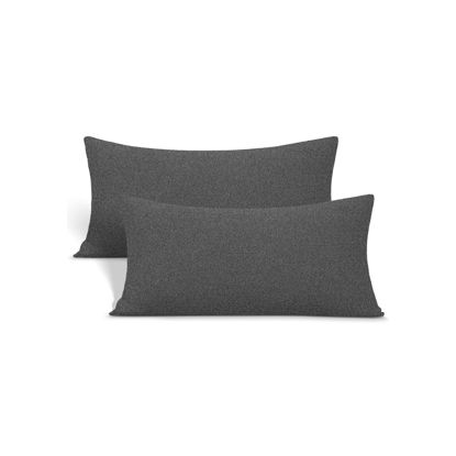 Picture of Jersey Knit Small Pillowcases - Mini Pillow Cases for Travel or Toddler Pillows Sized 12x16, 13x18 or 14x20, Ultra Soft Envelope Microfiber Pillowcases Set of 2, Hemp Gray