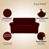 Picture of Easy-Going Stretch Loveseat Slipcover 1-Piece Sofa Cover Furniture Protector Couch Soft with Elastic Bottom for Kids Polyester Spandex Jacquard Fabric Small Checks (Loveseat, Wine)