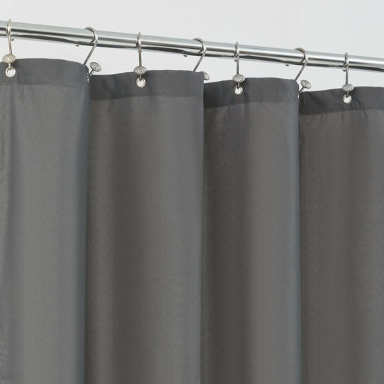 Picture of ALYVIA SPRING Stall Fabric Shower Curtain Liner Waterproof - Soft & Lightweight Small Shower Curtain with Magnets for Narrow Stall Size, Machine Washable - 36x72, Dark Gray