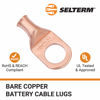 Picture of SELTERM 25pcs 6 AWG 1/2" Stud Battery Lugs, Ring Terminals, Heavy Duty Copper Wire Lugs, Battery Cable Ends, 6 Gauge Ring Terminal Connectors, UL Bare Copper Eyelets Electrical Battery Cable Lugs