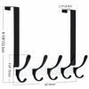 Picture of SKOLOO Over The Door Hook - 5 Hooks, Over Door Hook Hanger for Hanging Clothes/Towels/Coats/Backpack/Hat, Over Door Coat Rack(2 Pack, White&Black)