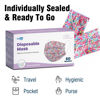 Picture of WECARE Disposable Face Mask Individually Wrapped - 50 Pack, Floral Print Flower Masks - 3 Ply