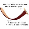 Picture of STIROLL Slim Leather Bands Compatible with Apple Watch Band 38mm 40mm 41mm 42mm 44mm 45mm 49mm,Top Grain Leather Watch Thin Wristband for iWatch Ultra SE Series 8/7/6/5/4/3/2/1(Wine Red with Gold)